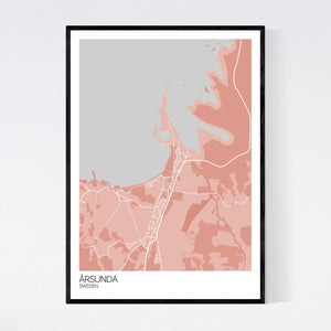 Årsunda City Map Print