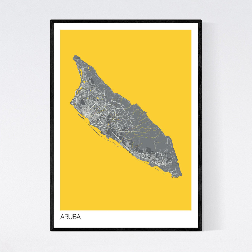 Aruba Island Map Print