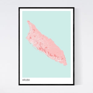Aruba Island Map Print