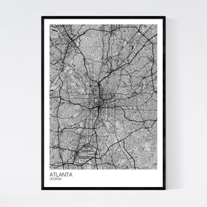 Atlanta City Map Print