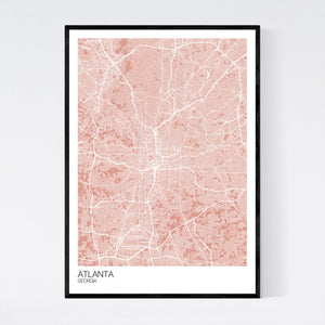 Atlanta City Map Print