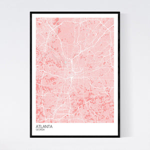 Atlanta City Map Print