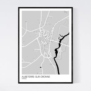 Aubeterre-sur-Dronne Town Map Print