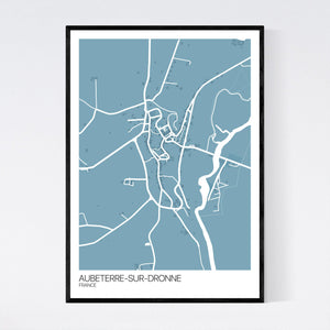 Aubeterre-sur-Dronne Town Map Print