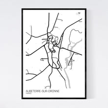 Load image into Gallery viewer, Aubeterre-sur-Dronne Town Map Print