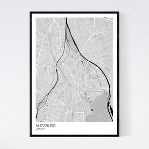 Augsburg City Map Print