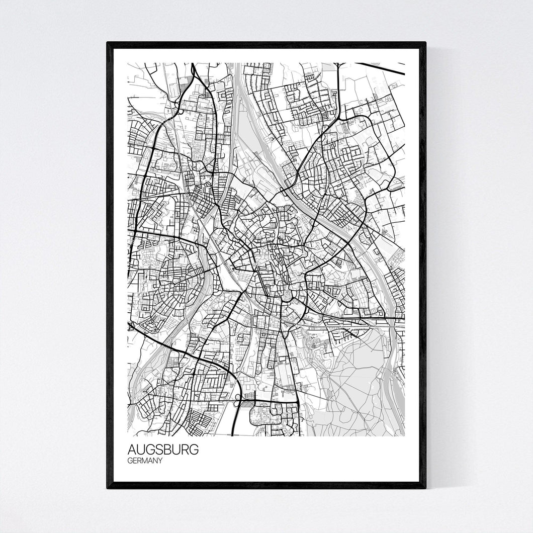 Augsburg City Map Print