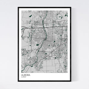 Aurora City Map Print