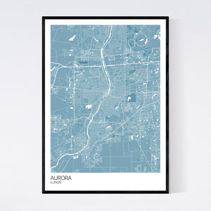 Aurora City Map Print