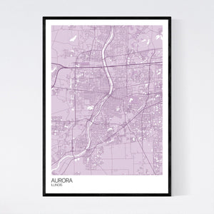 Aurora City Map Print