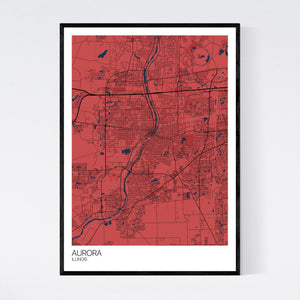 Aurora City Map Print