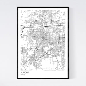 Aurora City Map Print