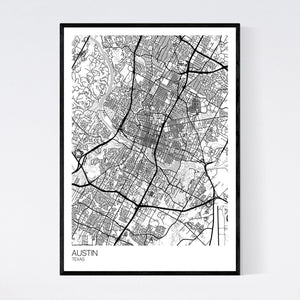 Austin City Map Print
