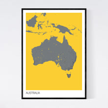 Load image into Gallery viewer, Australia Country Map Print