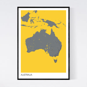 Australia Country Map Print