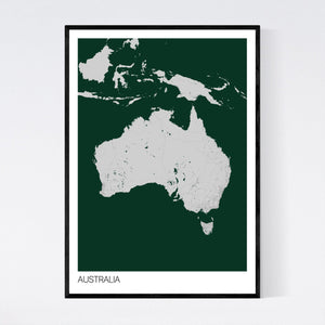 Australia Country Map Print