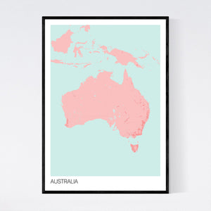 Australia Country Map Print