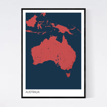 Load image into Gallery viewer, Australia Country Map Print