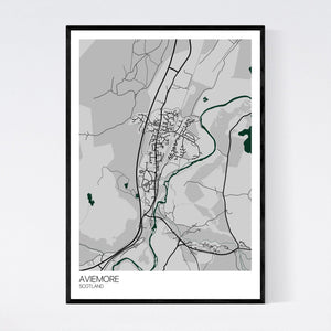 Aviemore Town Map Print