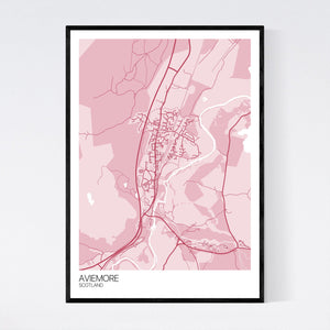 Aviemore Town Map Print