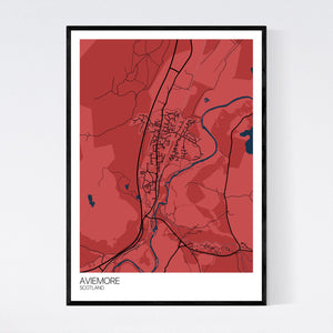 Aviemore Town Map Print