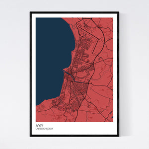 Ayr City Map Print