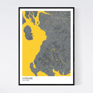 Ayrshire Region Map Print