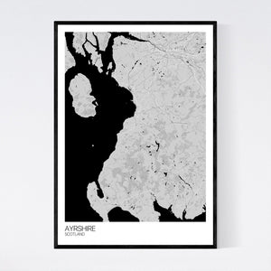 Ayrshire Region Map Print