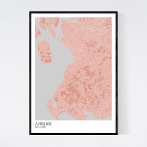 Ayrshire Region Map Print