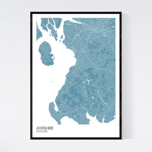 Ayrshire Region Map Print