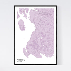 Ayrshire Region Map Print