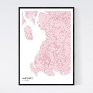 Ayrshire Region Map Print