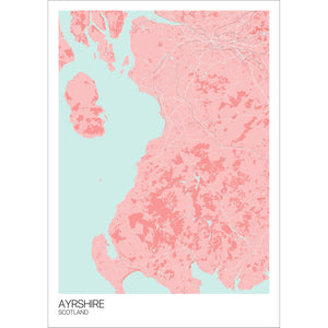 Map of Ayrshire, Scotland