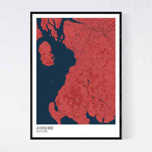 Ayrshire Region Map Print