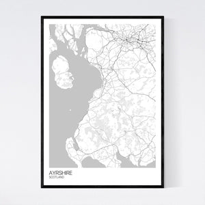 Ayrshire Region Map Print