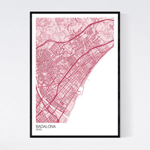 Badalona City Map Print