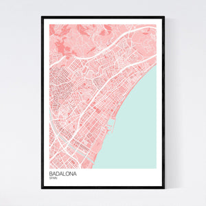 Badalona City Map Print