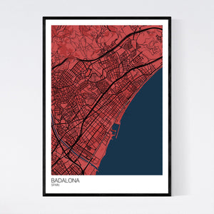 Badalona City Map Print