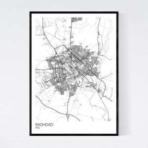 Baghdad City Map Print