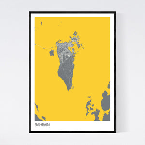 Bahrain Country Map Print