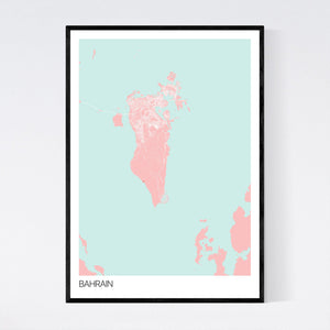 Bahrain Country Map Print