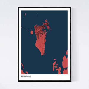 Bahrain Country Map Print