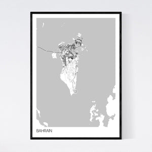 Bahrain Country Map Print