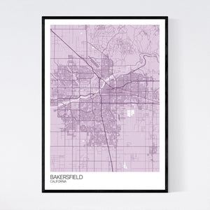 Bakersfield City Map Print