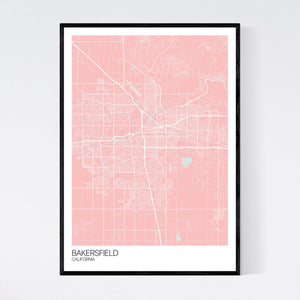 Bakersfield City Map Print