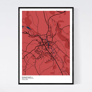 Bakewell Town Map Print