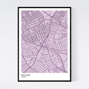 Balham Neighbourhood Map Print