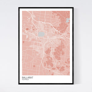 Ballarat City Map Print