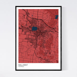 Ballarat City Map Print