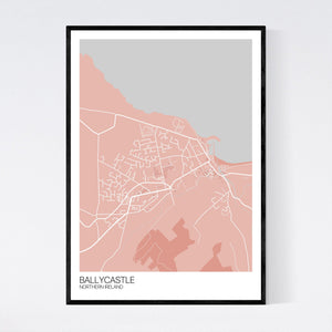 Ballycastle Town Map Print